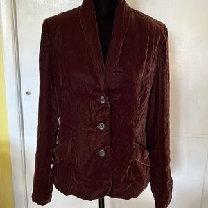 🍁   LUXURIOUS Chocolate Brown VELVET JACKET by FOSSIL